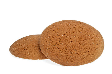 Oatmeal cookies on a white background