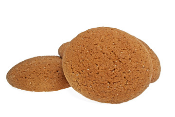 Oatmeal cookies on a white background