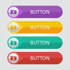 Vector flat buttons with folder user icon