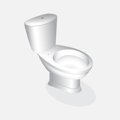 Vector toilet bowl realistic