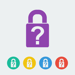 Vector lock flat circle icon