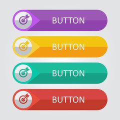 Vector flat buttons with target icon