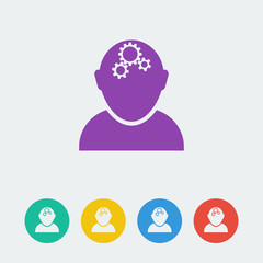 Vector think flat circle icon