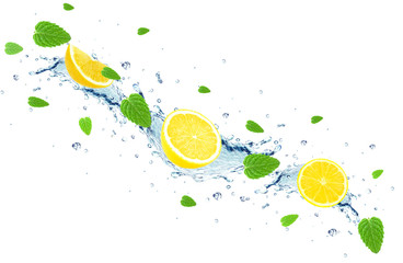 lemon and water splash