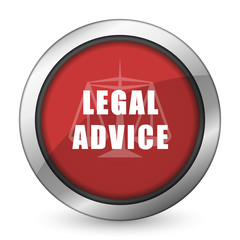 legal advice red icon law sign