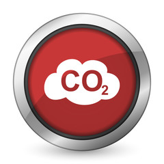 carbon dioxide red icon co2 sign