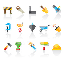 Construction industry and Tools  icons - vector icon set