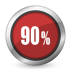 90 percent red icon sale sign