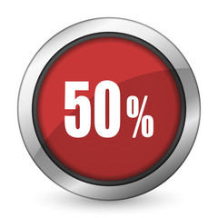 50 percent red icon sale sign