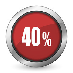 40 percent red icon sale sign