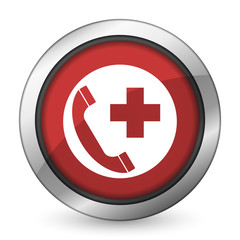 emergency call red icon