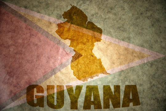 guyana vintage  map