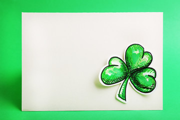Greeting card for Saint Patrick's Day with shamrock