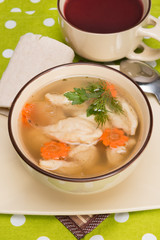 soup with wheat dumplings