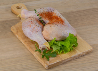 Raw chicken leg