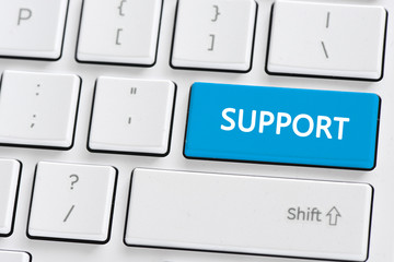 Keyboard with support button
