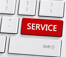 Keyboard with service button