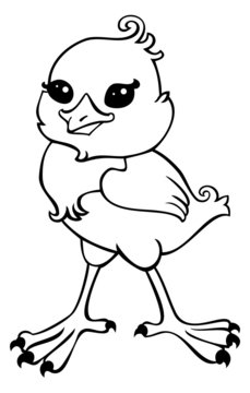Outline image of a baby bird