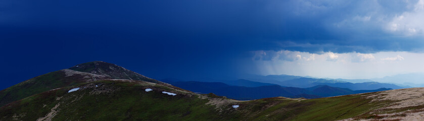 Stormy skies over the mountain
