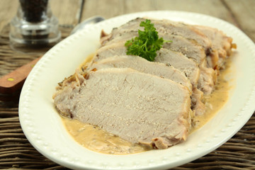 rôti de porc sauce moutarde