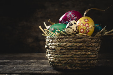 Basket with Easter eggs