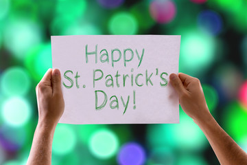 Happy St Patricks Day card with colorful background