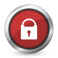 padlock red icon secure sign