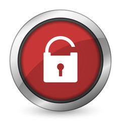 padlock red icon secure sign