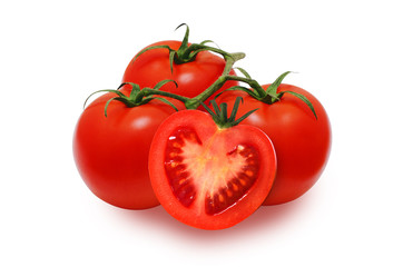 Fresh red tomatoes on isolated backround