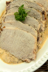 rôti de porc sauce moutarde