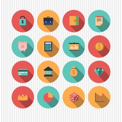 vector money and finance icons