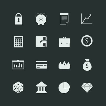 vector money and finance icons
