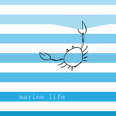 Card with marine stripes