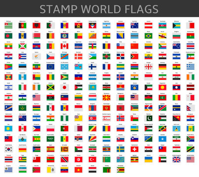 stamps world flags