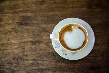 coffee cup on wooden table