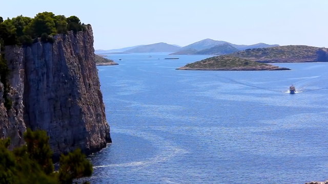 Ferry passing Dugi Otok coastline