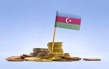 Flag of Azerbaijan in a stack of coins.(series)