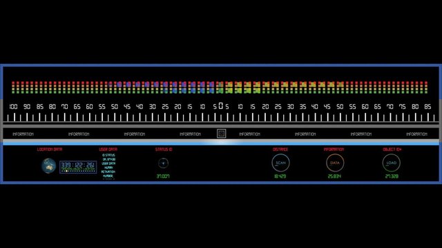Loader interface. Futuristic concept of measure panel
