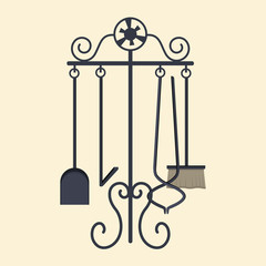 set of fireplace accessories