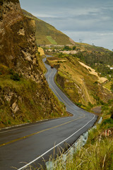 Fototapeta premium Road to beautiful andean city of Canar in Azogues Ecuador