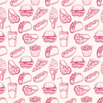background with various fast food - 2