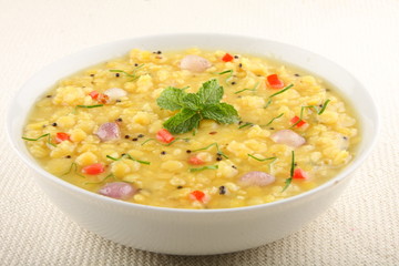 The popular Indian dish curry dhal.With Selective focus.