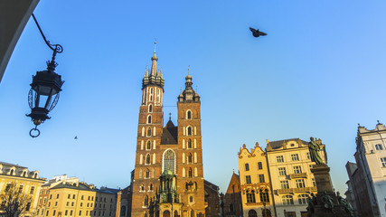 Fototapeta premium St. Mary's Church in center of Krakow, Poland.