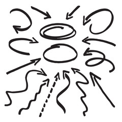 Group of vector black arrows