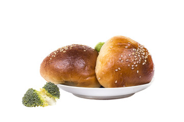 baked delicious hot rolls with cabbage