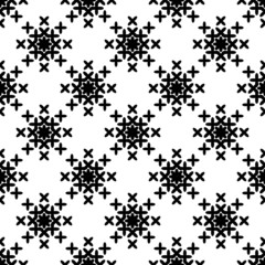 Black and white geometric seamless pattern, abstract background.