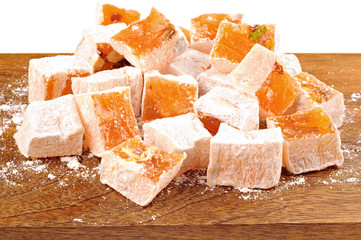 Turkish delight (lokum) with pistachios, almonds and nuts