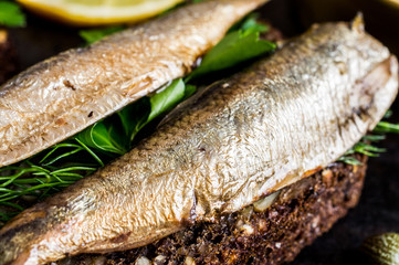 Sandwich with sardines