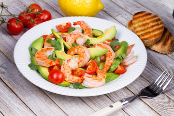 Shrimp and avocado salad