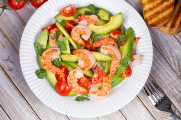 Shrimp and avocado salad